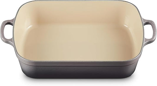 Le Creuset Enameled Cast Iron Signature Rectangular Roaster, 5.25 qt. (11.7" x 16.8"), Oyster