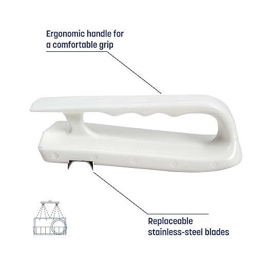 San Jamar Cutting Board Refinisher Cutting Board Scraper with Grooved Handle for Kitchen and Restaurants, Plastic, 6.5 x 2.5 Inches, White