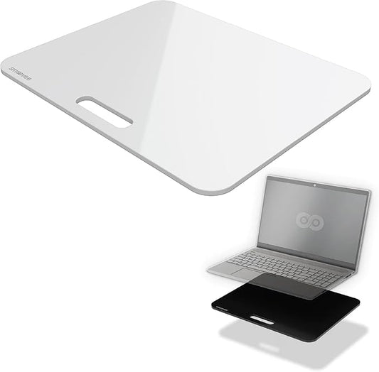 Smoovee - Sliding Surface - Adam White 11 x 13.78 inch, Appliance Rolling Tray for Kitchen Appliances – 360° Wheels, Stainless Steel Hubs, Easy‑Clean Durable Tray