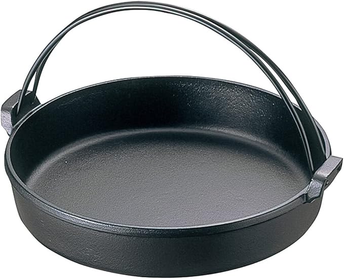 TIKUSAN Japanese Cast Iron Hot Pot Sukiyaki Nabe Pan Made in Japan (7.9" (20cm))