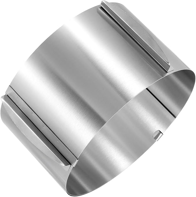 HARFINGTON 6" to 12" Cake Ring 12cm High Adjustable Round Cake Ring Stainless Steel Mousse Baking Moulds Bakeware Supplies for Baking Cooking Making Tool