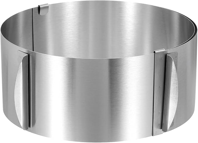 HARFINGTON 6" to 12" Cake Ring 8.5cm High Adjustable Round Cake Ring Stainless Steel Mousse Baking Moulds Bakeware Supplies for Baking Cooking Making Tool