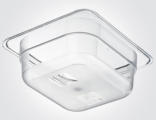 CURTA 6-Pack 1/6 Size 2.5" Deep NSF Polycarbonate Food Pans | Dishwasher & Freezer Safe Clear Container for Prep Tables, Buffet, Salad Bar, Commercial & Home Kitchen