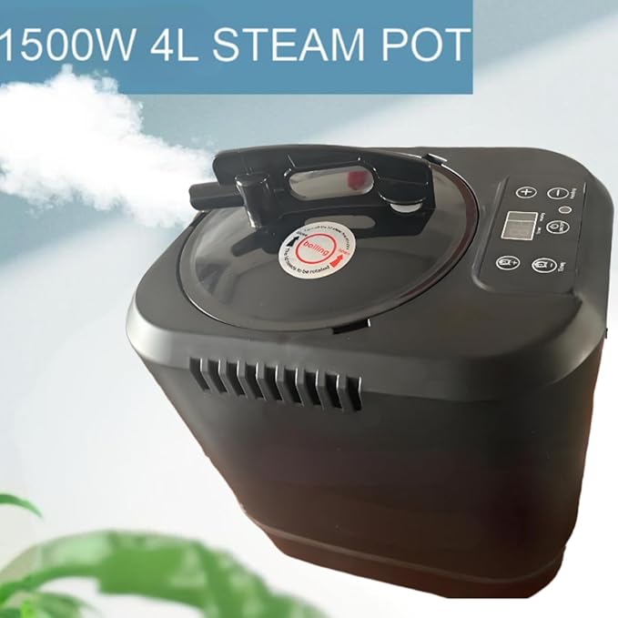 3L Sauna Steamer with Larger Volume and More Steam Output, Fcc Certified 3L & 1200W Steam Generator, Sauna Steamer Machine with Remote Control, Portable Sauna Steamer, Black