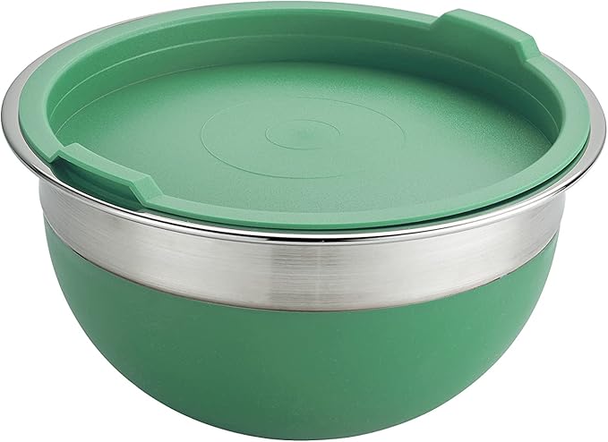 Tramontina 10 Pc Covered Stainless Steel and Silicone Mixing Bowl Set (Mint Green)