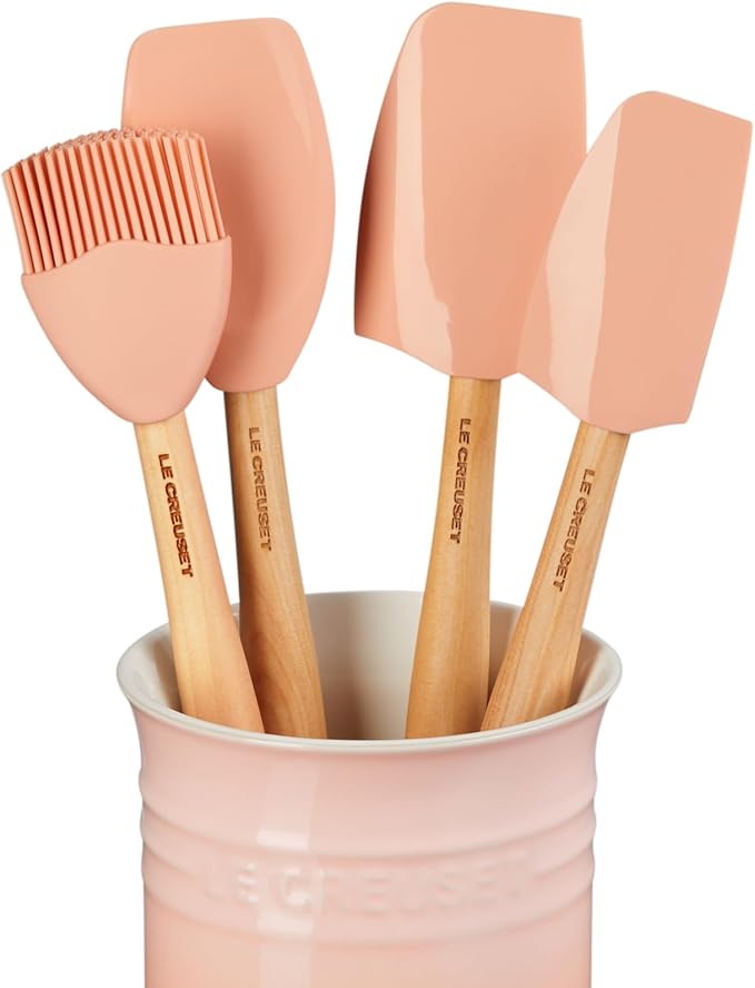 Le Creuset Stoneware & Silicone 5pc. Utensil Crock Set, Peche