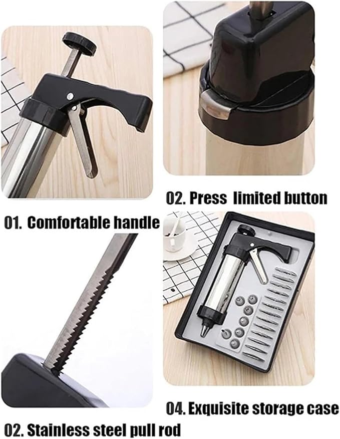 Stainless Steel Cookie Decorative Gun Biscuit Hand Pressing Machine Household DIY Baking Tools Kitchen Accessories