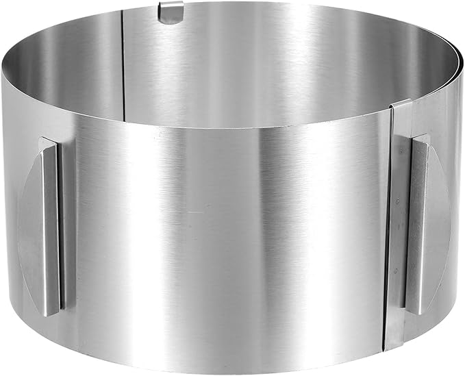 HARFINGTON 6" to 12" Cake Ring 11cm High Adjustable Round Cake Ring Stainless Steel Mousse Baking Moulds Bakeware Supplies for Baking Cooking Making Tool