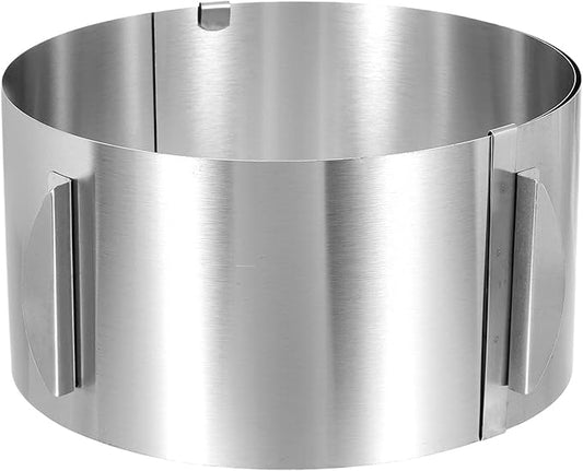 HARFINGTON 6" to 12" Cake Ring 11cm High Adjustable Round Cake Ring Stainless Steel Mousse Baking Moulds Bakeware Supplies for Baking Cooking Making Tool