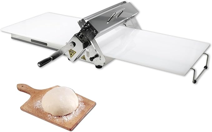 Folding Dough Sheeter (15.5")，Dough Sheeter，Manual Dough Sheeter，Commercial Dough Roller Sheeter，55 thickness options，Suitable for pizza, croissants, puff pastry, Stainless Steel（1 Rolling Boards）