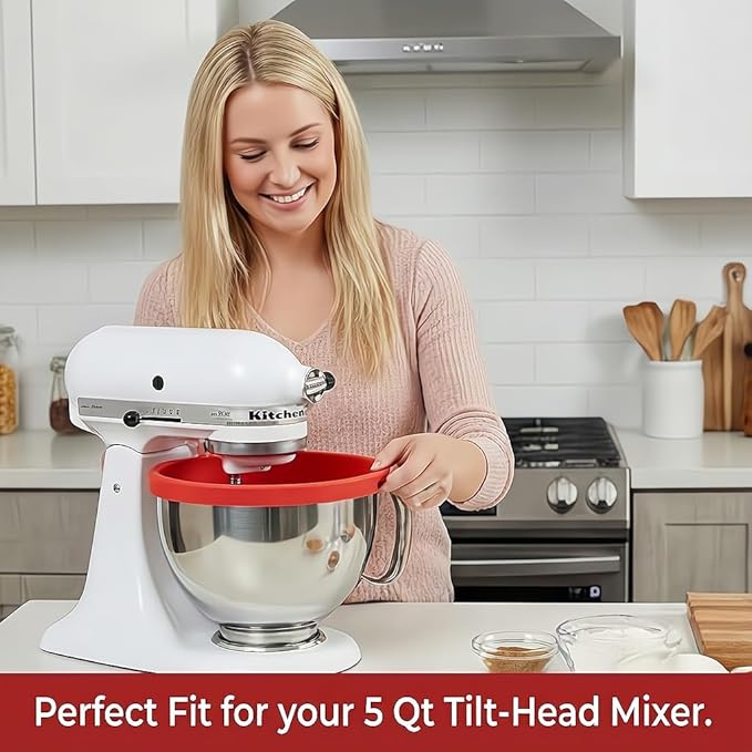 Silicone Bowl Liners for Kitchen 5Qt Tilt-Head Stand Mixers, Mixing Bowl Inserts with Lids, Non-Stick & Heat Resistant, Mixer Accessories Not for Bowl-Lift Models, Replacement Liners set of 3