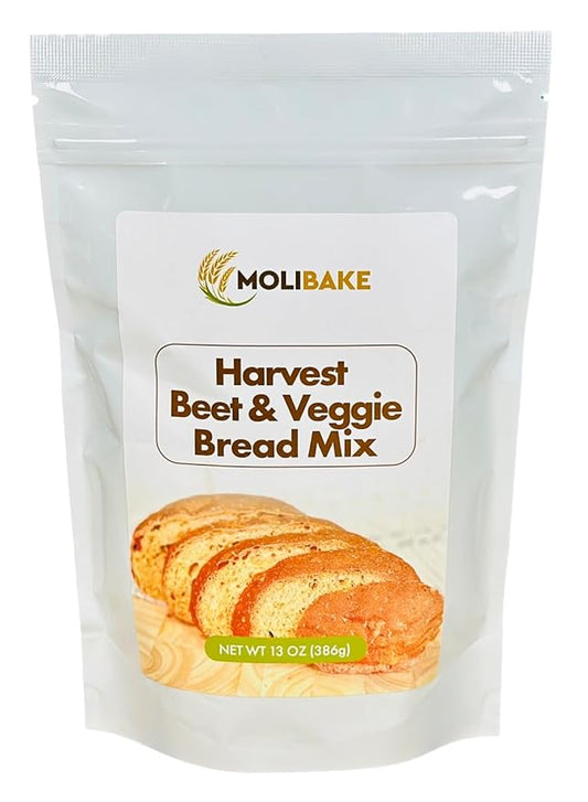 Molibake Harvest Beet & Veggie Bread Mix 15 oz Inspired by Borscht, Beet Bread Mix