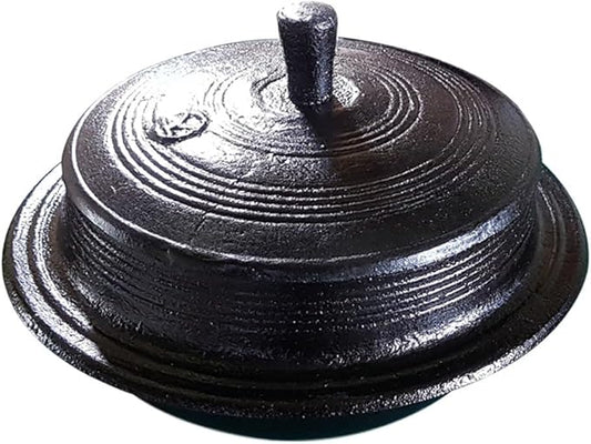 Handmade Korean traditional thick cast iron pot Rice Gamasot Ceramic Cauldron for various dishes 6.3" (16cm) Made in Korea for 2 People