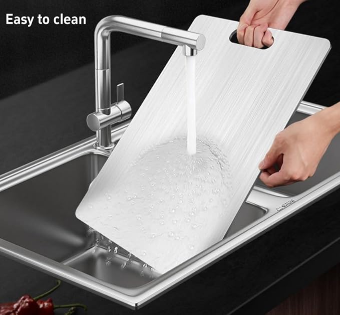Titanium Cutting Board - New Upgrade 100% Pure Titanium Cutting Boards for Kitchen Double Sided Non Toxic Titanware Cutting Board,Hygiene Durable Dishwasher Safe Chopping Board (12"L x 9"W)