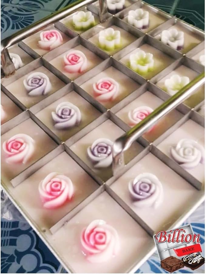 Stainless Brownie Cutter 8-12 Inch Heavy Duty Baking Pan with Slicer Ensures Perfect Crispy Edges (Cutter 12x12" 25 Pcs)