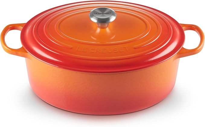 Le Creuset Enameled Cast Iron Signature Oval Dutch Oven, 8 qt., Flame