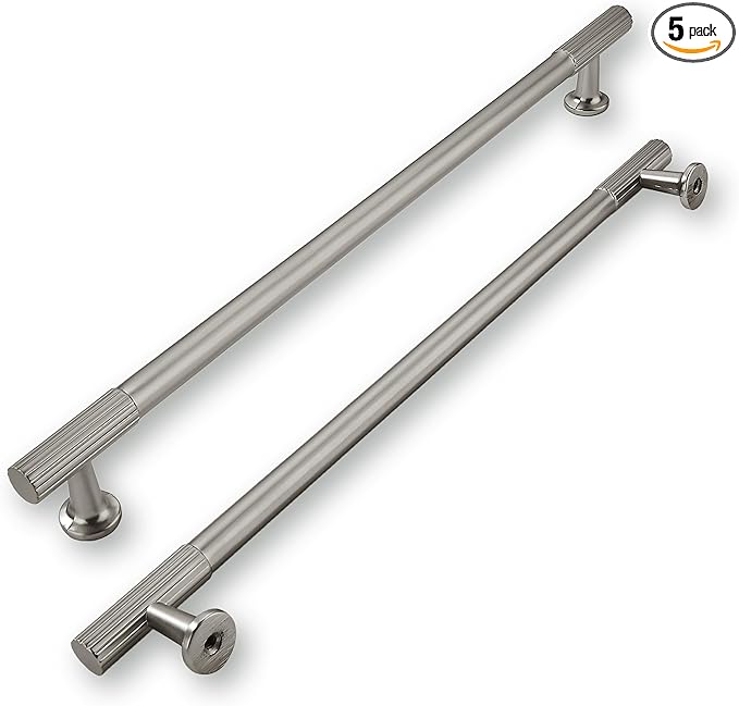 khtumeware 10 Inch Hole Center 5 Pack Brushed Satin Nickel Cabinet Pulls Heavy Duty Soild Kitchen Drawer Handles Cabinet Hardware for Cupboard Drawer Handles Dresser Pulls