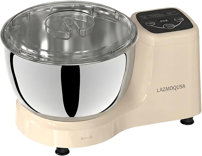 Electric Dough Mixer Maker 5.5 QT, Fermenting and Kneading Flour Mixer Machine with 304 Stainless Steel Bowl & Smart Timing for Baking Bread Cake Pizza Roti Dumpling Dough & Sourdough