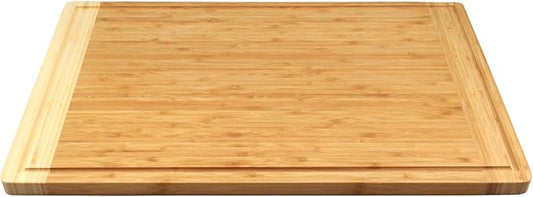 BambooMN Universal Premium Pull Out Cutting Boards - Under Counter Replacement - Designed To Fit Standard Slots - Heavy Duty Kitchen Board with Juice Groove - 20" x 14" x 0.75" - 2 Pieces