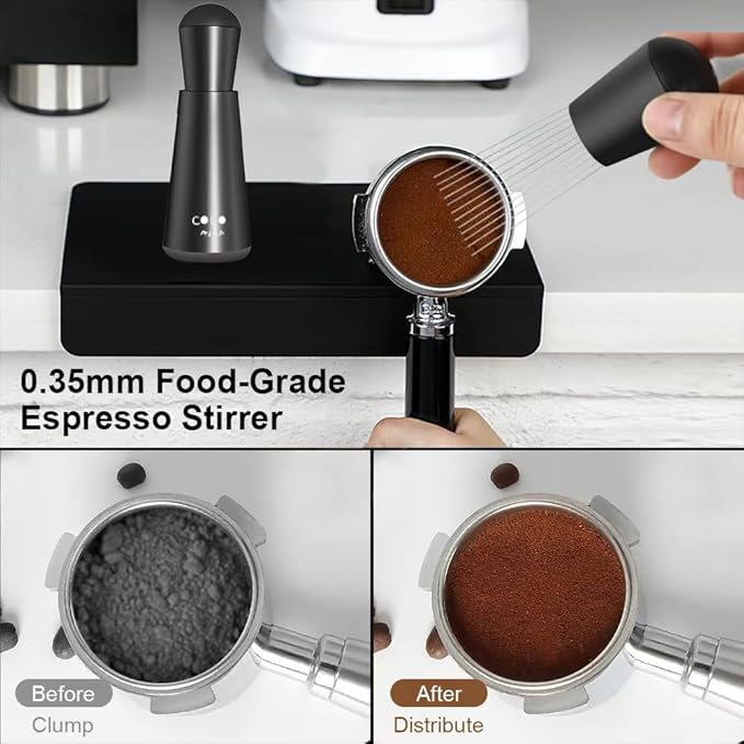 58mm Espresso Accessories Kit, Spring Loaded Calibrated Tamper, WDT Tool and Dosing Funnel, Espresso puck screen Set Fits Espresso Coffee Machines and 58mm Portafilters