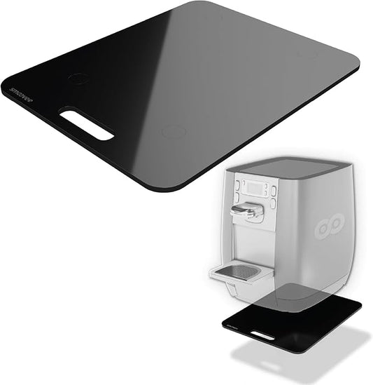 Smoovee - Sliding Surface - Alexa Black 13.78 x 11.02 inch, Appliance Rolling Tray for Kitchen Appliances – 360° Wheels, Stainless Steel Hubs, Easy‑Clean Durable Tray