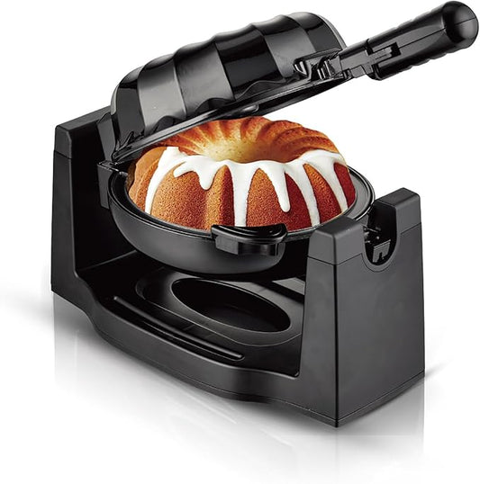 Toaster, 1800W Electric Rotating Lava Cake Maker, Automatic Constant Temperature, Uniform Heat, with Non-Slip Feet and Non-Stick Plate, for Home Kitchen and Commercial Use