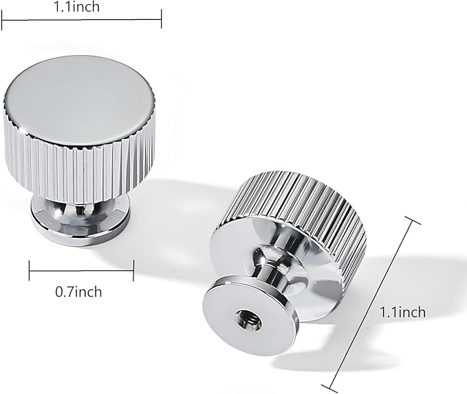 khtumeware 2 Pack Polished Chrome Cabinet Knobs Solid Heavy-Duty Bifold Closet Door Knobs Cabinet Hardware Handle for cabinets Dressers Pull for Bathroom Kitchens