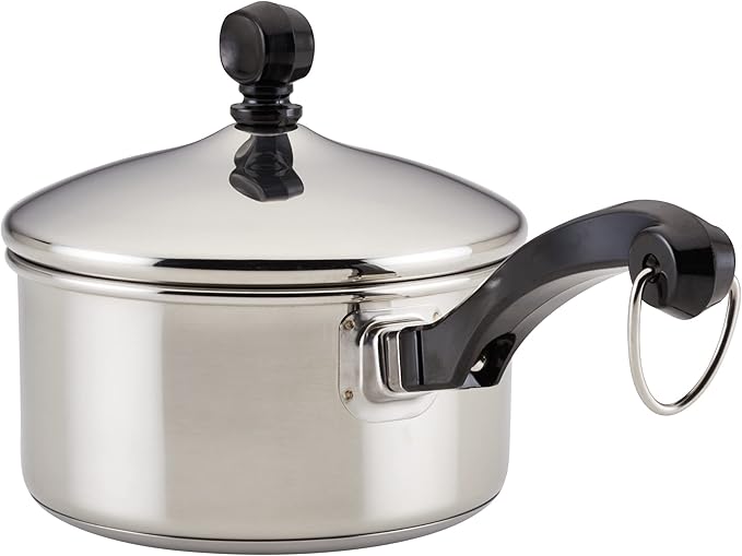 Farberware Classic Stainless Steel Sauce Pan/Saucepan with Lid,1 Quart,Silver,50000,11.2"D x 6.3"W x 4.4"H,(Pack of 4)