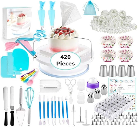 420 Piece Kitchen Baking Tool Set Cake Rotary Table Mounted Mouth Carving Pen Set Combination
