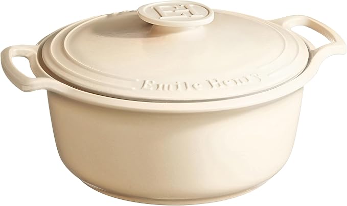 Emile Henry Made in France SUBLIME Ceramic 4 qt. Round Dutch Oven, Creme