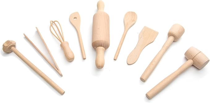 Fox Run Junior Cooking and Baking Tools Set, Wood, 9-Piece