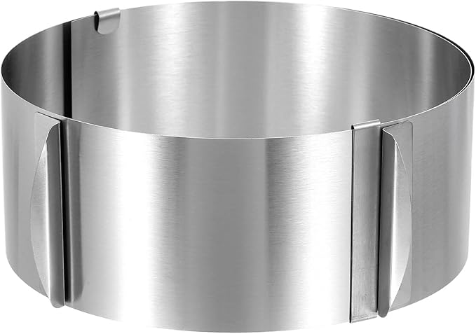 HARFINGTON 6" to 12" Cake Ring 8cm High Adjustable Round Cake Ring Stainless Steel Mousse Baking Moulds Bakeware Supplies for Baking Cooking Making Tool