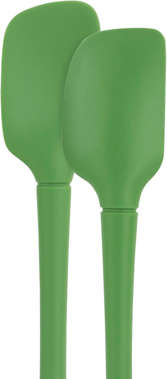 Tovolo Flex Core 5 Piece Silicone Spatula Set Heat Resistant All Silicone Utensils Include Non Stick Spatula Spoonula Jar Scraper, Dishwasher Safe BPA Free Spatulas for Baking Mixing, Pesto Green
