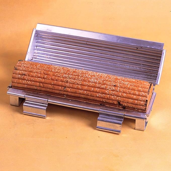 Aluminum Alloy Open Close Type Corrugated Round Toast Bread, Reusable Bread Loaf Pan Nonstick Bread DIY Baking Tool