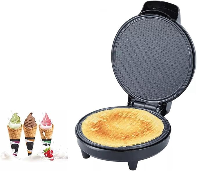 Mini Waffle Ice Cream Cone Maker, Homemade Ice Cream Cones 1200W Electric Nonstick Waffler Iron Machine, for DIY Home Kitchen Holiday Parties Baking, Get Home Ice Cones in 2 Minutes