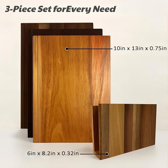 Book Shaped Cutting Board Set: Wooden Charcuterie & Cheese Board with Stand - Perfect Valentine’s Day Gift for Book Lovers & Couples, 3-Piece Kitchen Decor