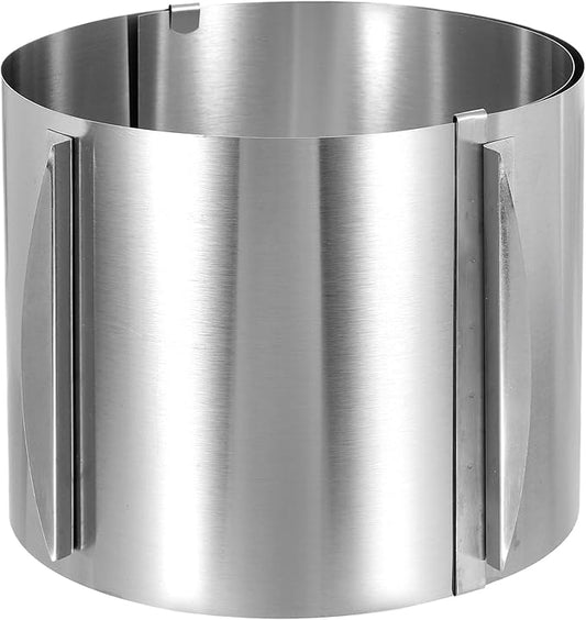 HARFINGTON 6" to 12" Cake Ring 16cm High Adjustable Round Cake Ring Stainless Steel Mousse Baking Moulds Bakeware Supplies for Baking Cooking Making Tool