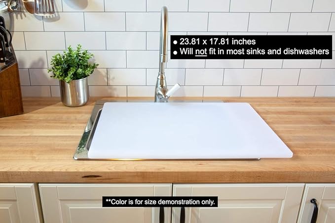 Thirteen Chefs Extra Large 24 x 18 Red Cutting Board - HDPE Plastic, 1/2" Thick Poly for Commercial Restaurant Kitchens, NSF Stamped