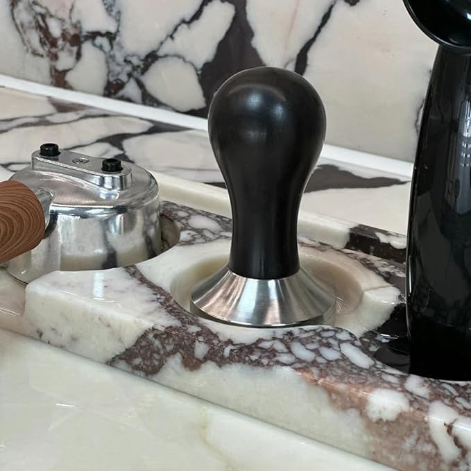 Coffee Press Pad Natural Marble Holder Espresso Coffee Machine Handle Organiser Plate Powder Hammer Storage Stand Tamper Mat Barista Tool Home Kitchen Coffee Shop Station