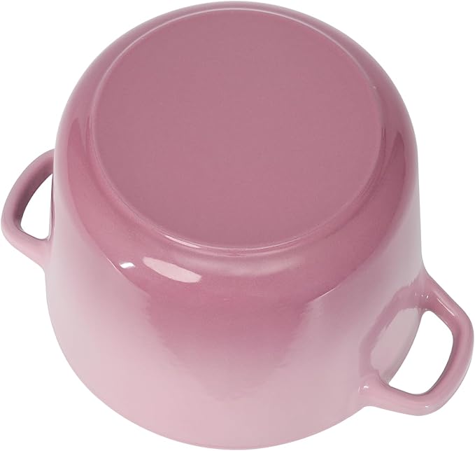 Dutch Oven Pot with Lid 2.8 qt Cast Iron Dutch Oven for Bread Baking Pink Enameled Cast Iron Rice Pot with Handels