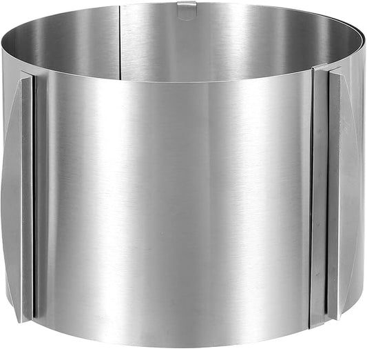 HARFINGTON 6" to 12" Cake Ring 15cm High Adjustable Round Cake Ring Stainless Steel Mousse Baking Moulds Bakeware Supplies for Baking Cooking Making Tool