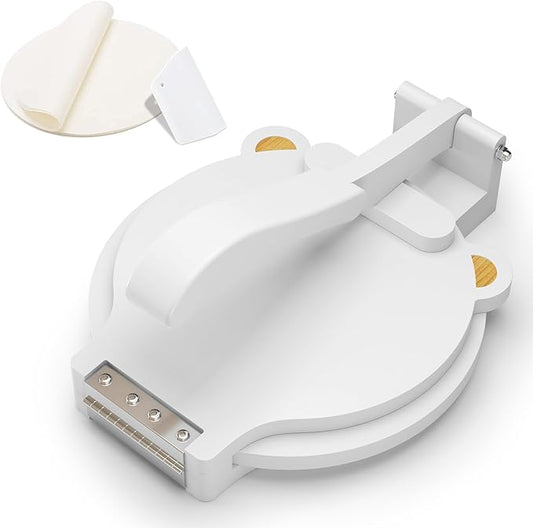Tortilla Press 10 Inch - Bamboo Quesadilla & Roti Maker with Parchment Paper Sheets & Dough Cutter for Homemade Flour Corn Tortilla, Wood Tortillera Pataconera Tortilla Maker for Home Baking
