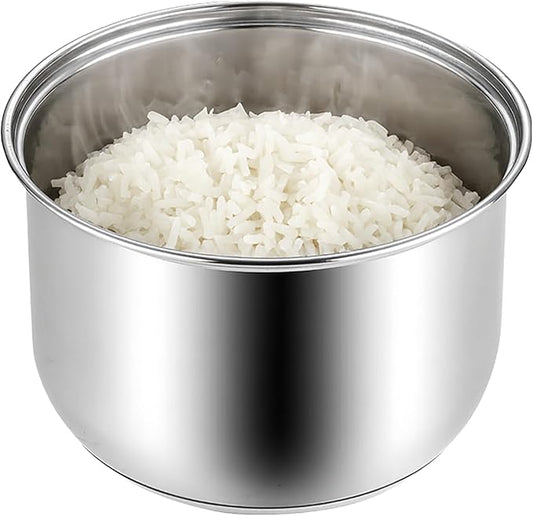 Rice Cooker Replacement Pot, Compatible with Aroma ARC-150SB & ARC-5200SB, Stainless Steel Non-Stick Inner Pot, Durable Design, Even Heating for Perfect Rice