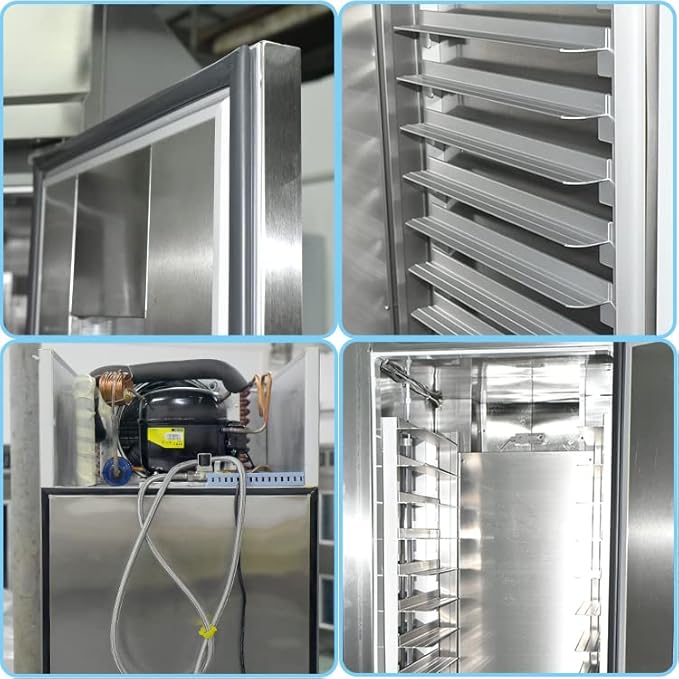 Kolice Commercial Auto Dough Baking Proofer Machine,Baking Equipment,Food Preserver Integrated Cooling,Thawing,Keep Fresh and Fermentation Function-18 Tray,650L,Temperature Range: 0C to 45C
