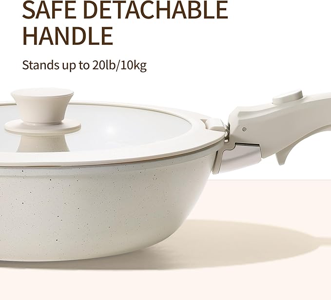 21PCS Pots and Pans Set Ceramic, Pots and Pans Set Non Stick, Removable Handle, Stackable, Nonstick Cookware Set, Non Stick for Cooking
