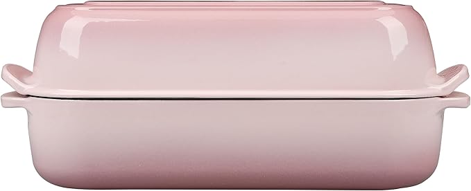 Enameled Cast Iron Loaf Pan with Lid, Bread pan, Dutch Oven Bread pan for Homemade Sourdough Bread Baking, 12.5x5.5 inch, 5qt, Pink