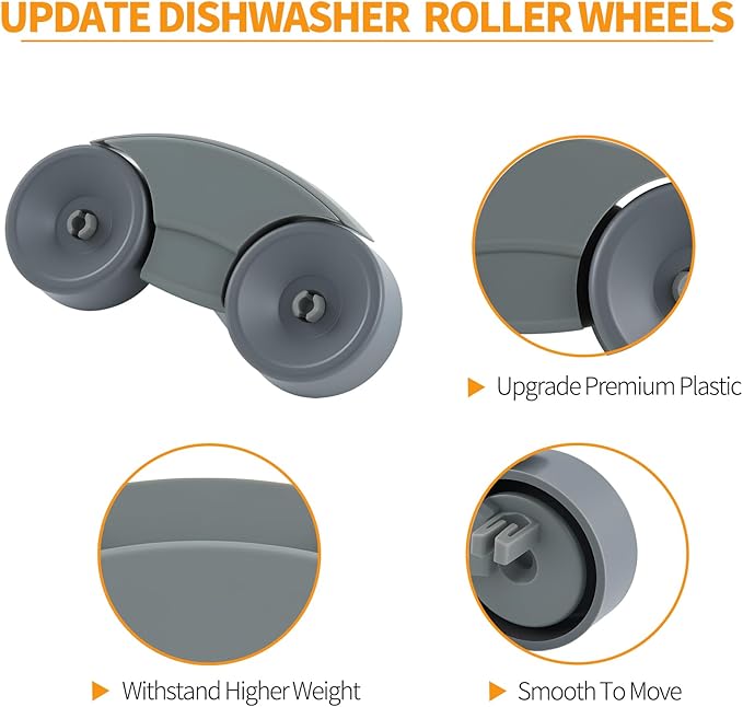 Upgraded WD35X21041 WD12X10277 Dishwasher Wheels Lower Rack Replacement Parts for GE Dishwasher Roller Wheels Bottom Rack GE Profile Triton XL Dishrack Parts Lower Roller Axle 4 Kits