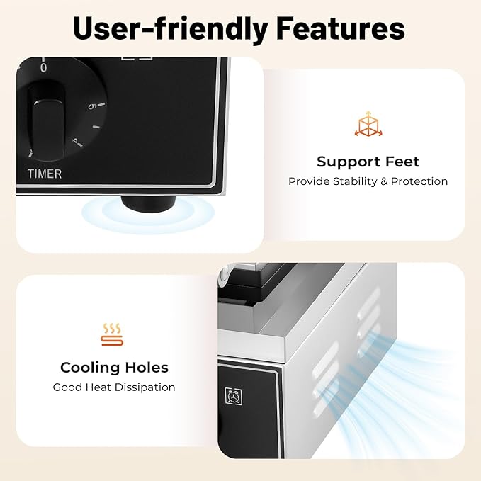 12 Grid Electric Donut Maker, 1550W 122-572℉ Commercial Doughnut Machine Double-Sided Donut Heating Machine Multi-Functional Doughnut Making Tool with Knobs for Parties Cafes Tea Stores