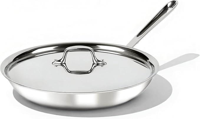 All-Clad All Clad- D3 12-inch Stainless Steel Frying Pan- 3-Ply Made in USA Cookware-Built to Outlast since 1971- Oven Safe- Induction Compatible