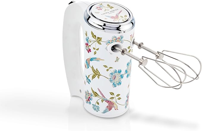 Laura Ashley Hand Mixer Electric Handheld 200W - Hand Held Electric Whisk with 5 Variable Speeds - Hand Mixers with Durable Stainless Steel Beaters - Easy to Clean Light Weight Cake Mixer for Baking